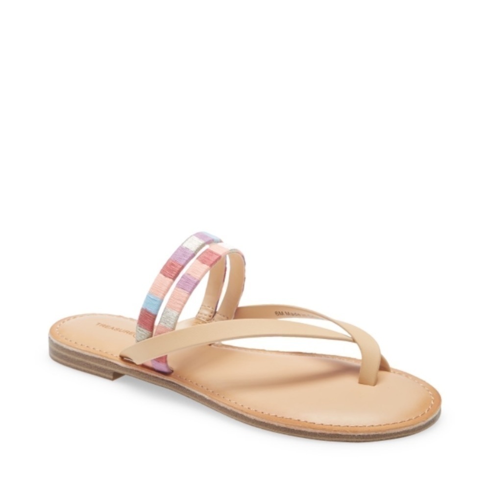 Treasure & BOND Vegan Leather Boho Walker Colourful Slide Sandal